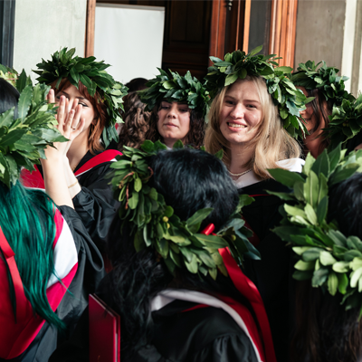 Image of students at the Florence commencement ceremony.